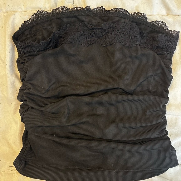 SHEIN Black Lace Trim Crop Top - Picture 6 of 6